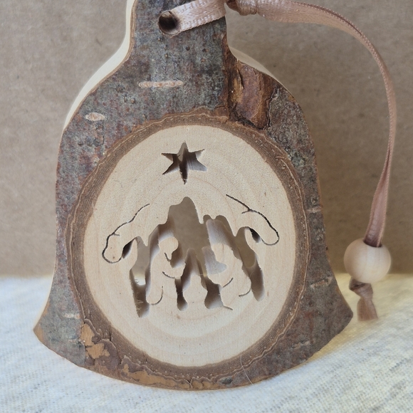 Wooden Nativity Ornament with Star - Picture 1 of 3